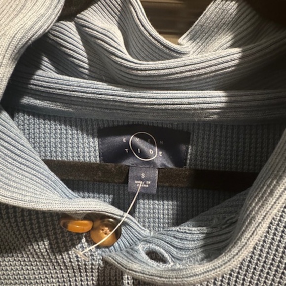 Tide and True Men’s Light Blue Waffle Knit Quarter Button Pullover | Size Small - Picture 2 of 3